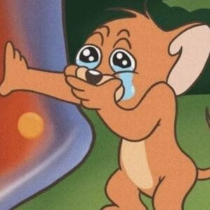 Meme Jerry khóc với khuôn mặt buồn