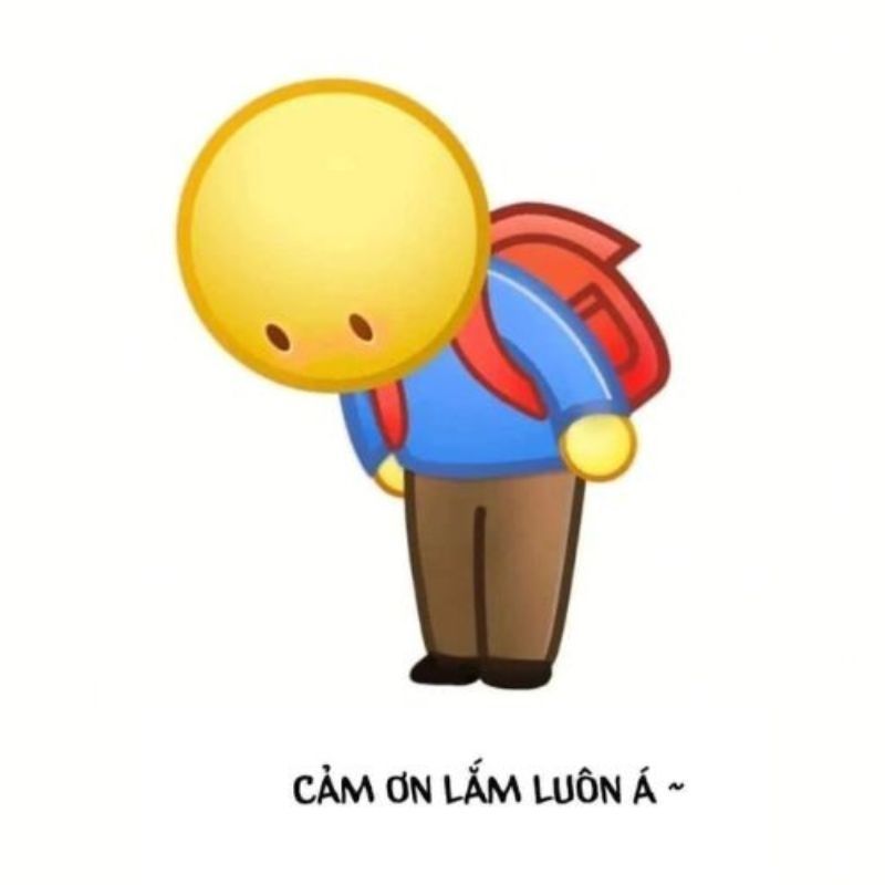 Meme cúi đầu cảm ơn đáng yêu