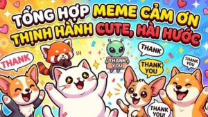 Meme cảm ơn cute hài hước dễ thương
