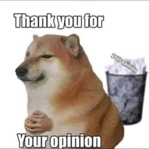 Meme cảm ơn ý kiến của bạn