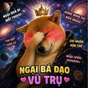 Meme chó ngại ngùng hài hước