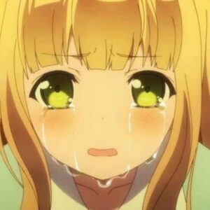 Meme khóc anime với nhân vật rơi nước mắt