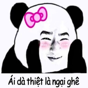 Meme ngại cute với biểu cảm đỏ mặt dễ thương