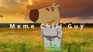 Chill Guy meme với dáng đứng đút tay vào túi và vẻ mặt bình thản